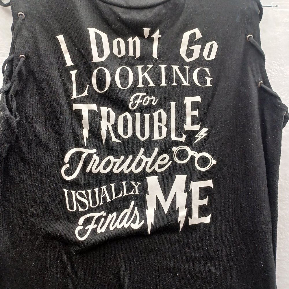 Harry Potter Shirt Juniors XL (15/17) Trouble Fantasy Movie Sleeveless